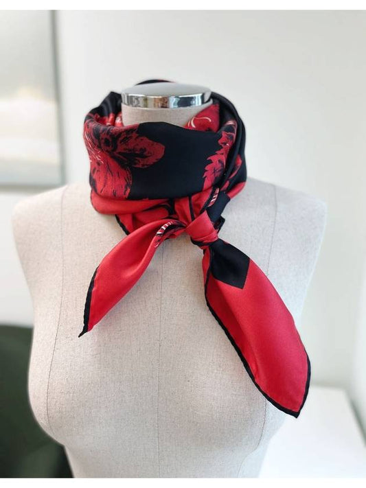 Silk scarf 1FF001 NERO ROSE recommended for women - PRADA - BALAAN 1