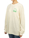 Back Logo Printed Cotton Long Sleeve T-shirt Ivory - GANNI - BALAAN 3