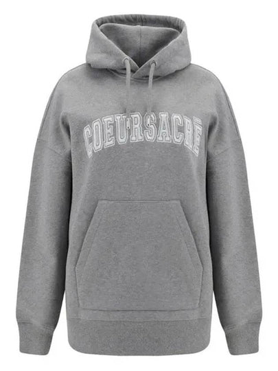 Coeur Sacre Embroidered Lettering Logo Hoodie Grey - AMI - BALAAN 2