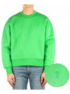 Tonal Heart Crew Neck Sweatshirt Green - AMI - BALAAN 2