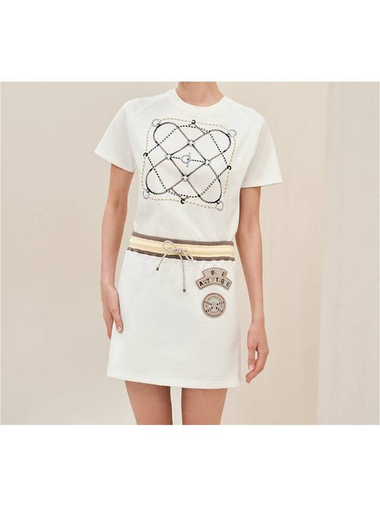 Embroidered Mini Skirt H3H4303DD9040 - HERMES - BALAAN 1