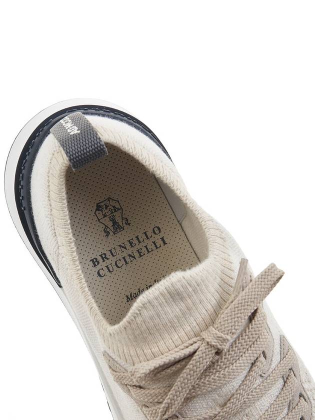 Stretch Knit Low Top Sneakers White - BRUNELLO CUCINELLI - BALAAN 8