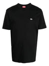 T Just Doval PJ Oval D Patch Short Sleeve T Shirt Black - DIESEL - BALAAN 3