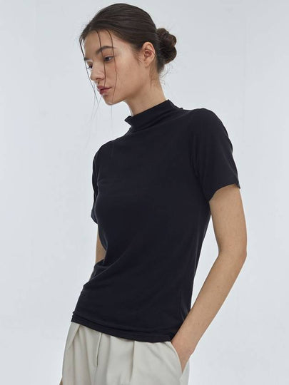 Half Turtleneck Short Sleeve Black - MANAVIS7 - BALAAN 2