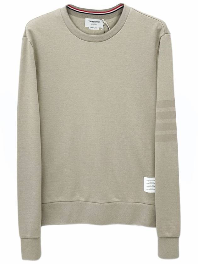 Classic Loopback Tonal 4 Bar Crewneck Knit Top Beige - THOM BROWNE - BALAAN 2