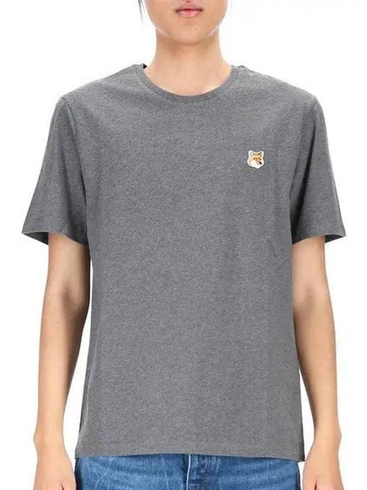 Fox Head Patch Classic Short Sleeve T-Shirt Grey Melange - MAISON KITSUNE - BALAAN 2