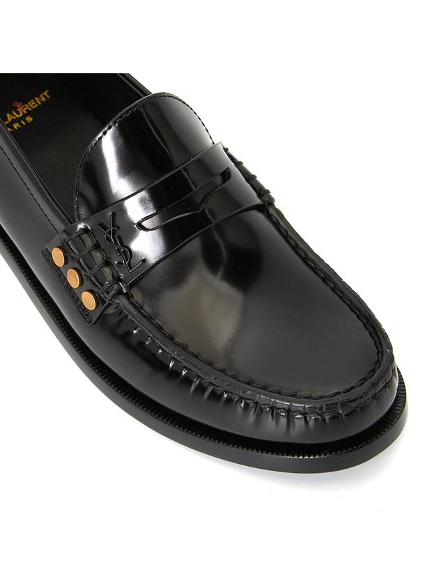 Monogram Penny Leather Loafer Black - SAINT LAURENT - BALAAN 8