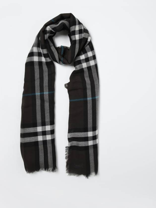 Check Wool Scarf Brown - BURBERRY - BALAAN 3