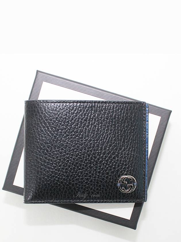 GG Interlocking Two Tone Half Wallet Black - GUCCI - BALAAN 3