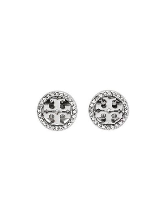 Miller Crystal Stud Earrings Silver - TORY BURCH - BALAAN 1