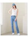 Jeans High Rise Denim Straight Jeans Mid Blue - CALVIN KLEIN - BALAAN 2