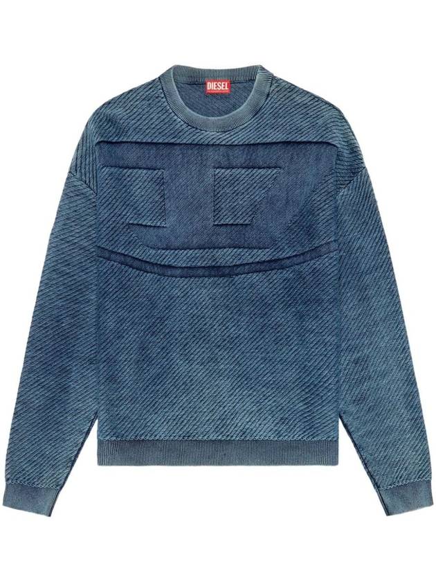 K Klevery Denim Effect Organic Cotton Sweatshirt Blue - DIESEL - BALAAN 2