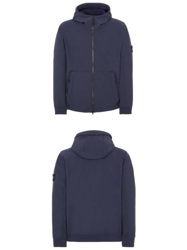 Men's Wappen Patch Softshell Zip Up Hoodie Navy - STONE ISLAND - BALAAN 5