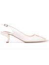 Women's Bergul Lacquer Buckle Slingback Heel White - ROGER VIVIER - BALAAN.