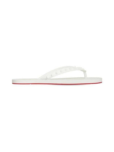 Loubi Spike Rubber Flip Flops White - CHRISTIAN LOUBOUTIN - BALAAN 1