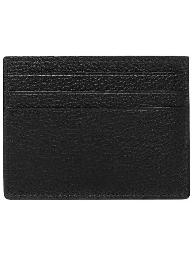 Silver Logo Classic T-Line Grain Leather Card Wallet Black - TOM FORD - BALAAN 7