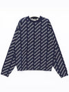 Allover Logo Crew Sweatshirt Navy - BALENCIAGA - BALAAN 4