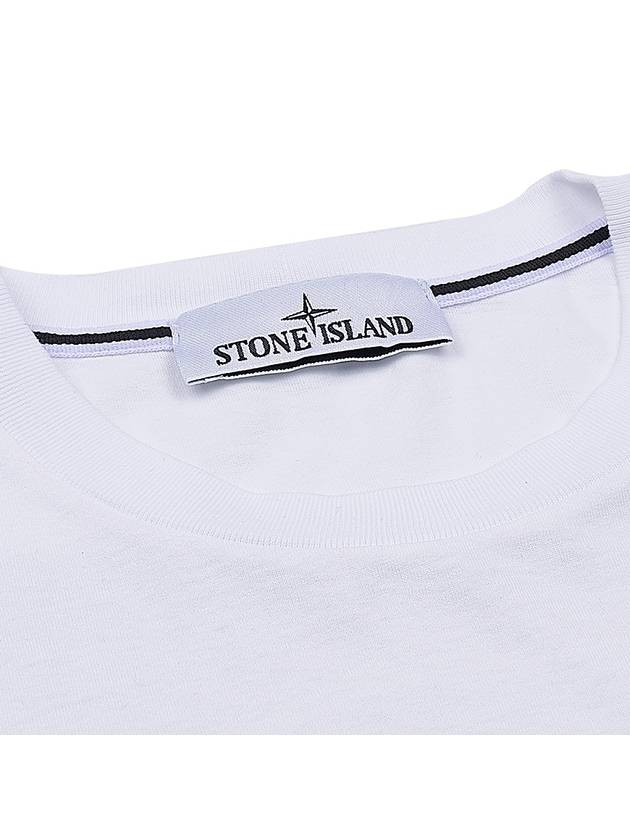 Logo Print Short Sleeve T-Shirt White - STONE ISLAND - BALAAN 7