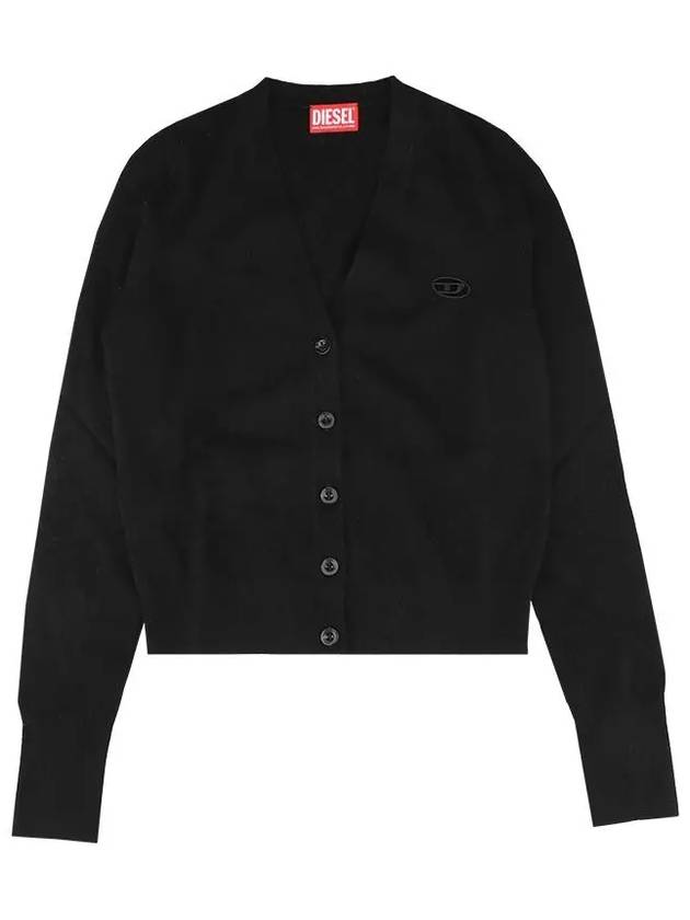 M-Arte Oval D Logo Cut Out Cardigan Black - DIESEL - BALAAN 2