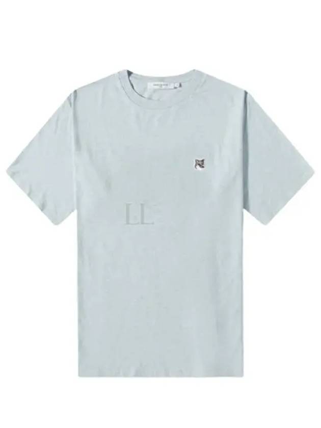 Grey Fox Head Patch Classic Short Sleeve T-Shirt Light Blue - MAISON KITSUNE - BALAAN 2