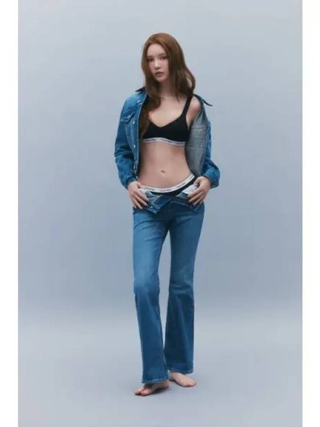 Jeans Flare Fit Denim Jeans Mid Blue - CALVIN KLEIN - BALAAN 2