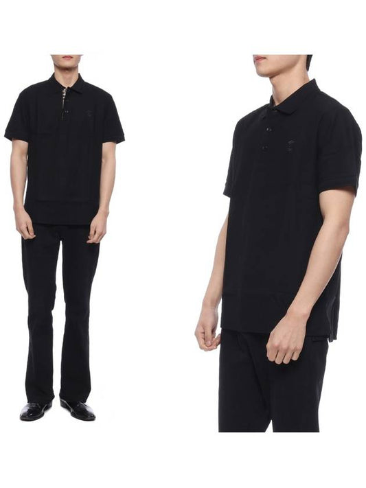 Men's Eddie Embroidered Logo Polo Shirt Black - BURBERRY - BALAAN 2