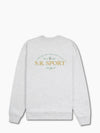 Wimbledon Logo Crew Neck Cotton Sweatshirt Heather Grey - SPORTY & RICH - BALAAN 4