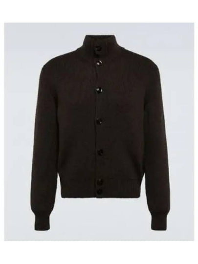 Wool Silk Turtleneck Cardigan Black - TOM FORD - BALAAN 2