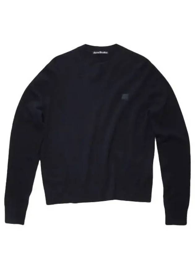 Face Patch Crew Neck Knit Top Black - ACNE STUDIOS - BALAAN 2