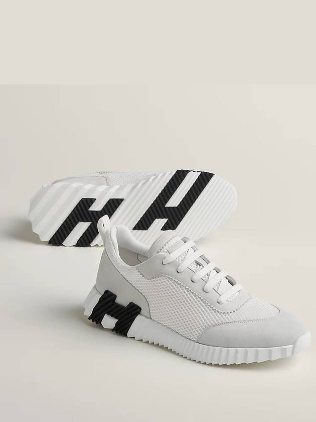 Men's Bouncing Sneakers White Black Mesh H232856ZH90410 - HERMES - BALAAN 6