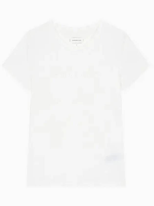 Jeans Institutional Logo Slim Fit Short Sleeve T-Shirt White - CALVIN KLEIN - BALAAN 2