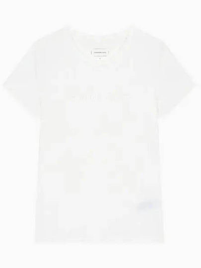 Jeans Institutional Logo Slim Fit Short Sleeve T-Shirt White - CALVIN KLEIN - BALAAN 2