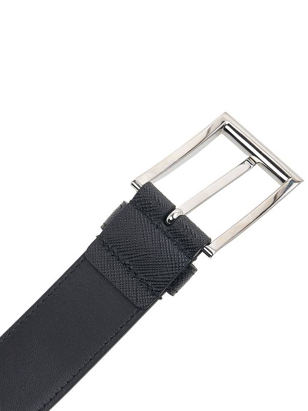 Saffiano Polished Buckle Belt Black - PRADA - BALAAN 8