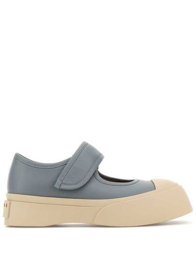 Women's Mary Jane Leather Low Top Sneaker Gray - MARNI - BALAAN 2