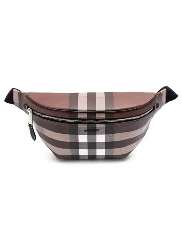 Checked Leather Bum Belt Bag Dark Birch Brown - BURBERRY - BALAAN 3