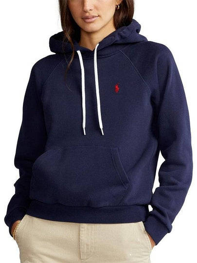 Women's Embroidered Logo Long Sleeve Hoodie Navy - POLO RALPH LAUREN - BALAAN 2