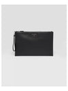 Saffiano Leather Clutch Bag Black - PRADA - BALAAN 2