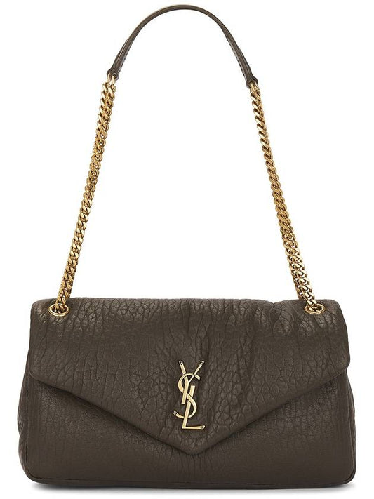 Calypso Medium In Grained Lambskin Shoulder Bag Light Musk - SAINT LAURENT - BALAAN 1