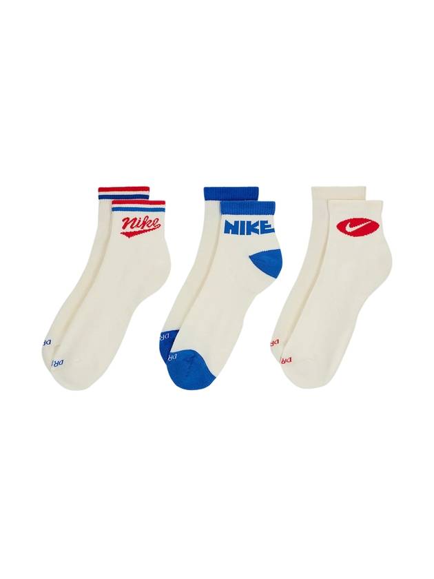 Everyday Plus Ankle Socks 3 Pairs White - NIKE - BALAAN 1