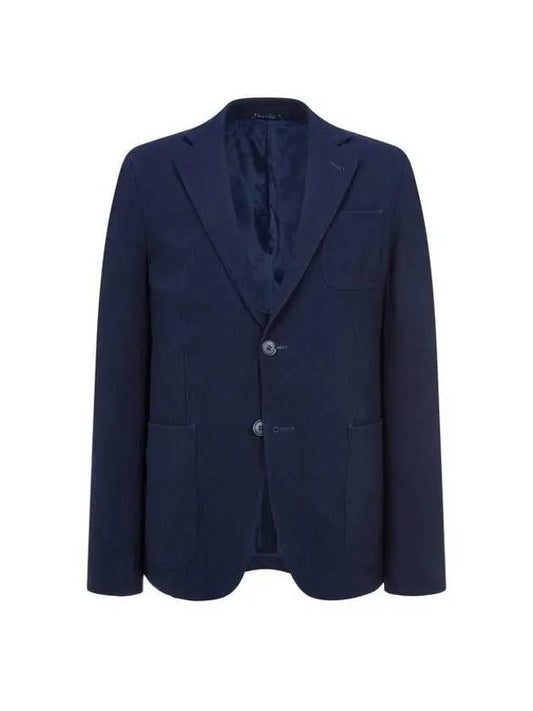 Men s Herringbone Pattern Stretch Jacket Dark Navy - GIORGIO ARMANI - BALAAN 1