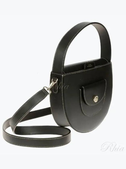 Le Pocket Small Smooth Leather Hobo Cross Bag Black - A.P.C. - BALAAN 2