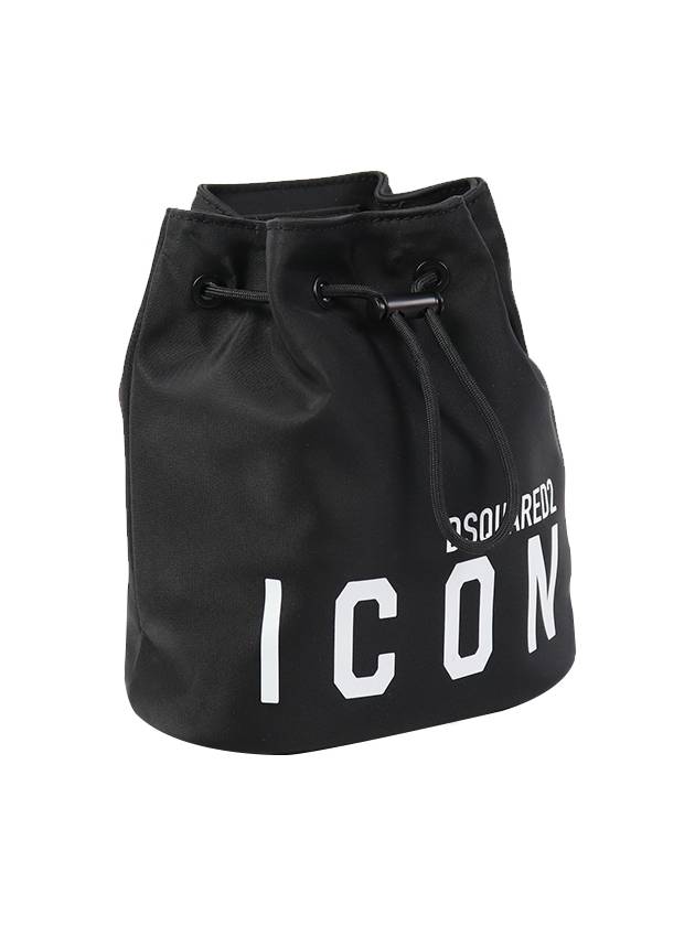 Women's Icon Print Nylon Bucket Bag Black - DSQUARED2 - BALAAN 4