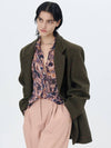 Oversized Piping Wool Twill Jacket Khaki - ETCH - BALAAN 5