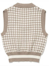 Houndstooth jacquard crop knit vest BEIGE - 20THHOLE - BALAAN 2