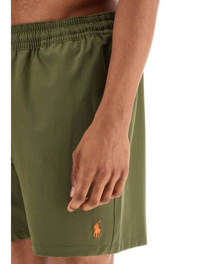 olive green swim trunks in recycled polyester with embroidered logo - POLO RALPH LAUREN - BALAAN 4