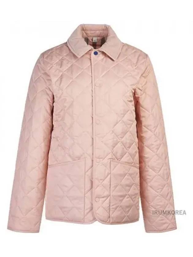 Kids Corduroy Collar Diamond Quilted Jacket Pink - BURBERRY - BALAAN 2