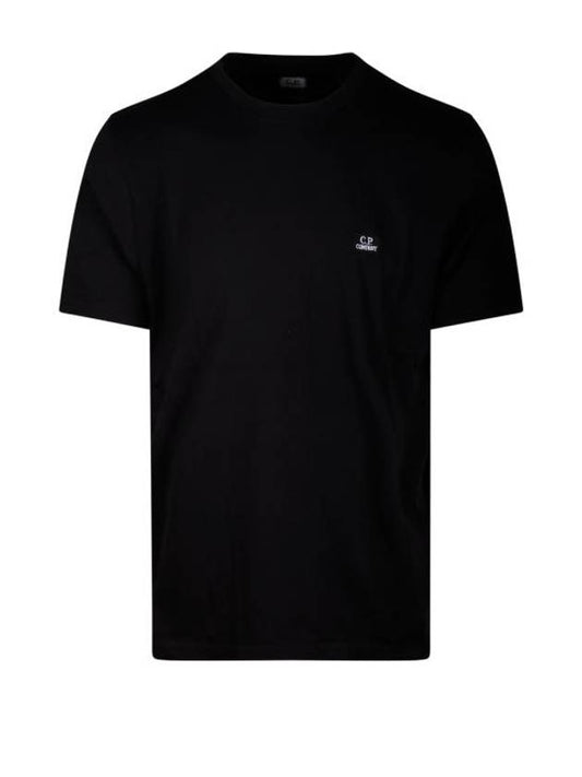 Men's 30 1 Jersey Logo Short Sleeve T-Shirt Black - CP COMPANY - BALAAN 1