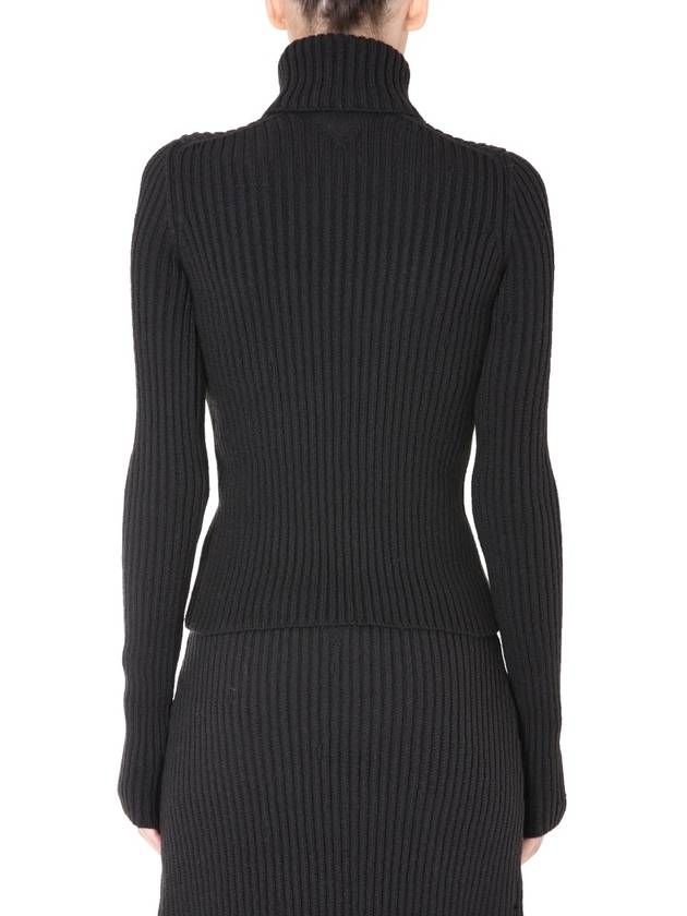 Women's Slim Fit Roll Turtleneck Black - BOTTEGA VENETA - BALAAN 4