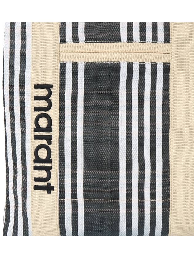 Women's Darwen Logo Striped Tote Bag Grey - ISABEL MARANT - BALAAN 8