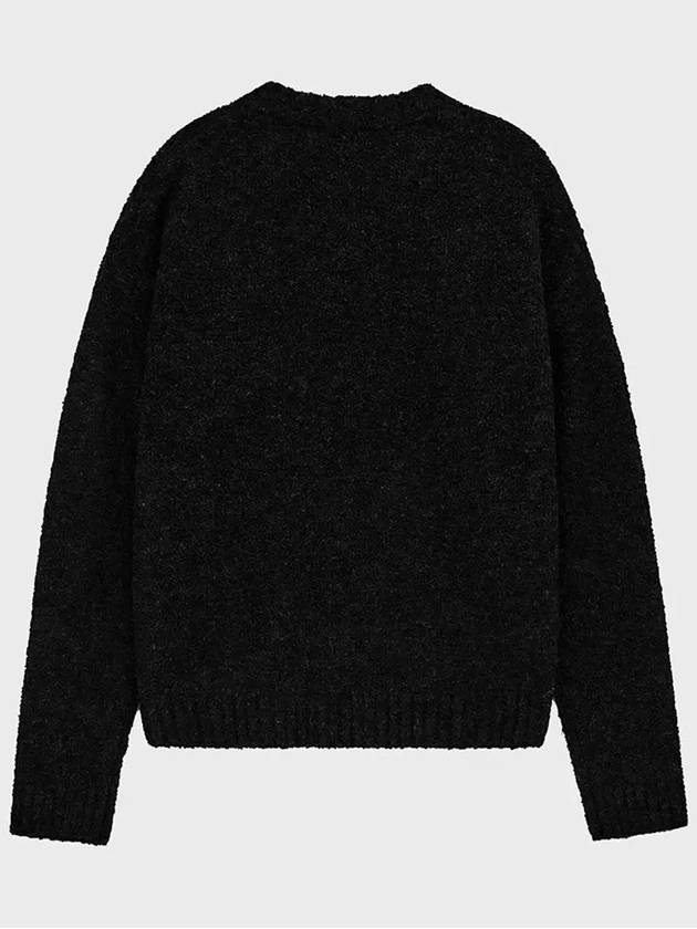 Boucle V-Neck Over Fit Knit Top Black - NOIRER - BALAAN 5